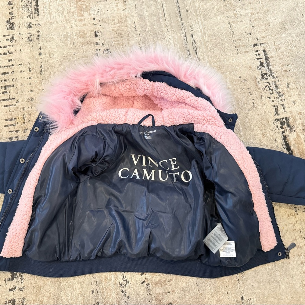Vince Camuto Kids Puffer Jacket in Navy and Pink